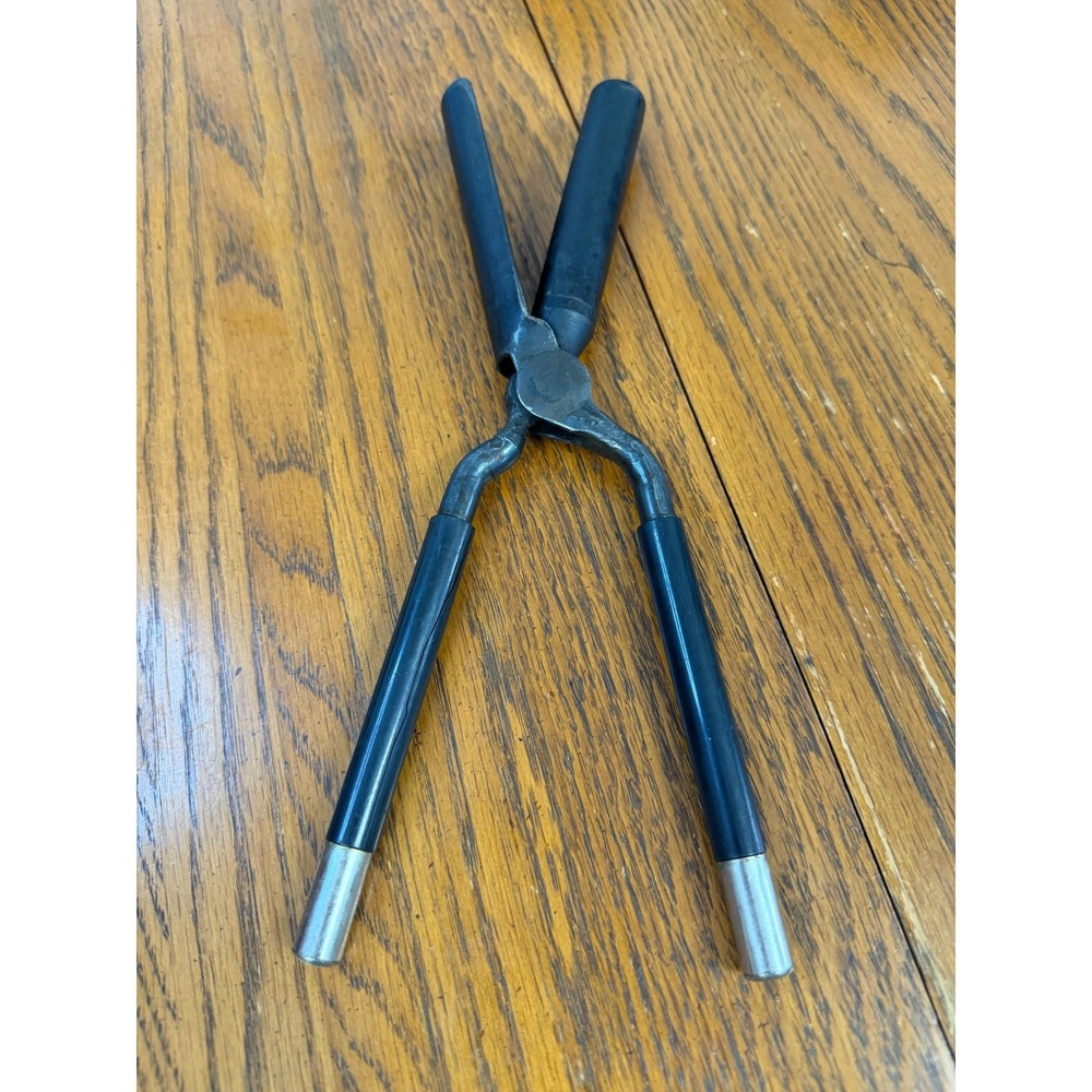 Vintage 3/4" Barrel Marcel Waves Curling Tong with Black Handles, Stove Heated